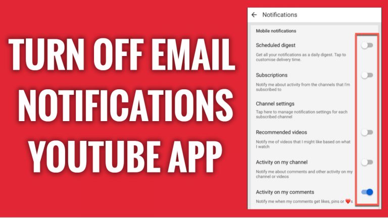 How To Turn Off Email Notifications On YouTube App FreewaySocial